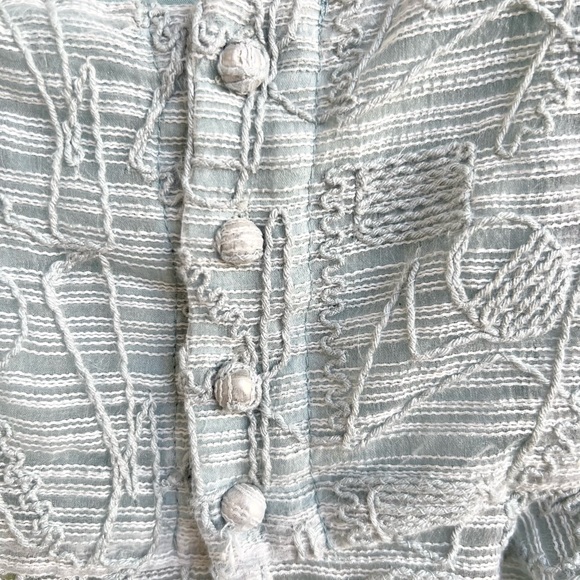 J.O.A. Embroidery crop top light aqua green medium - Picture 7 of 7